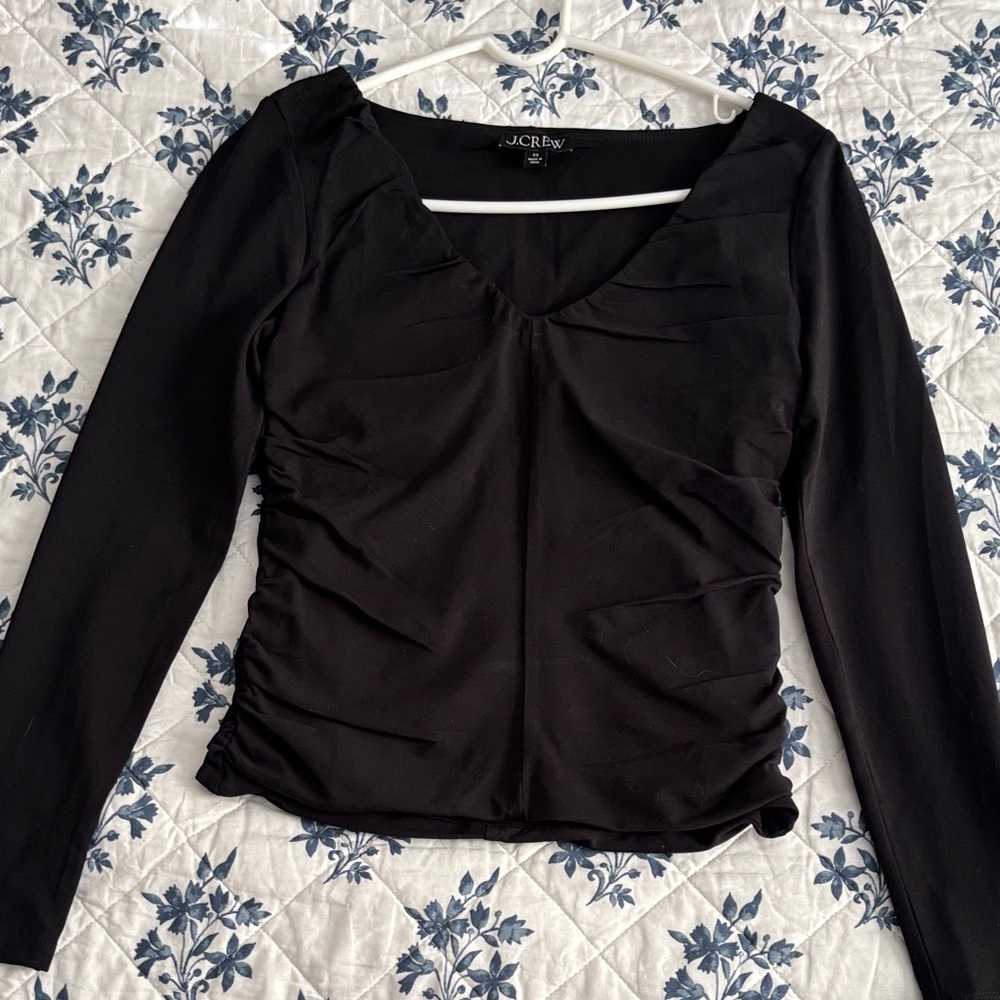 J. Crew Black Ruched Women's Blouse